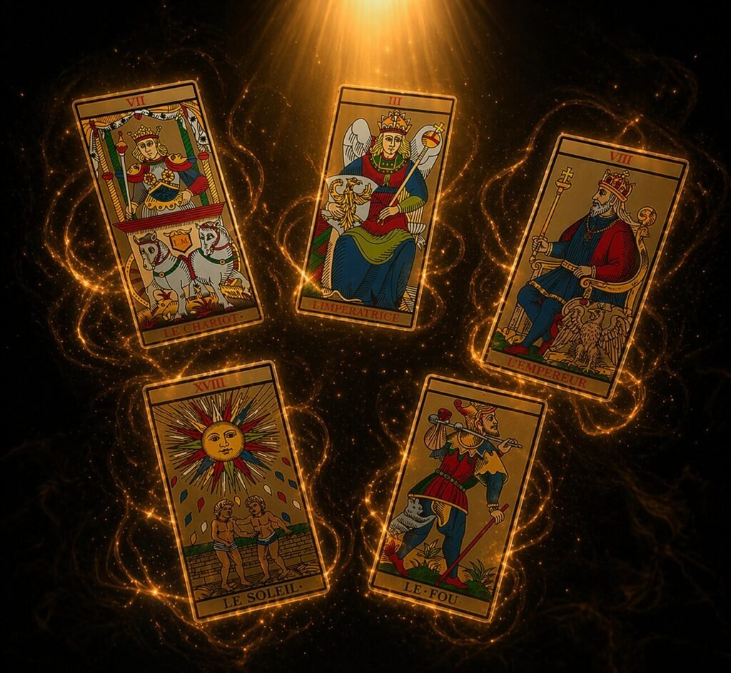 cartas tarot de marsella flotando sesión mediúmnica Conectando con Almas